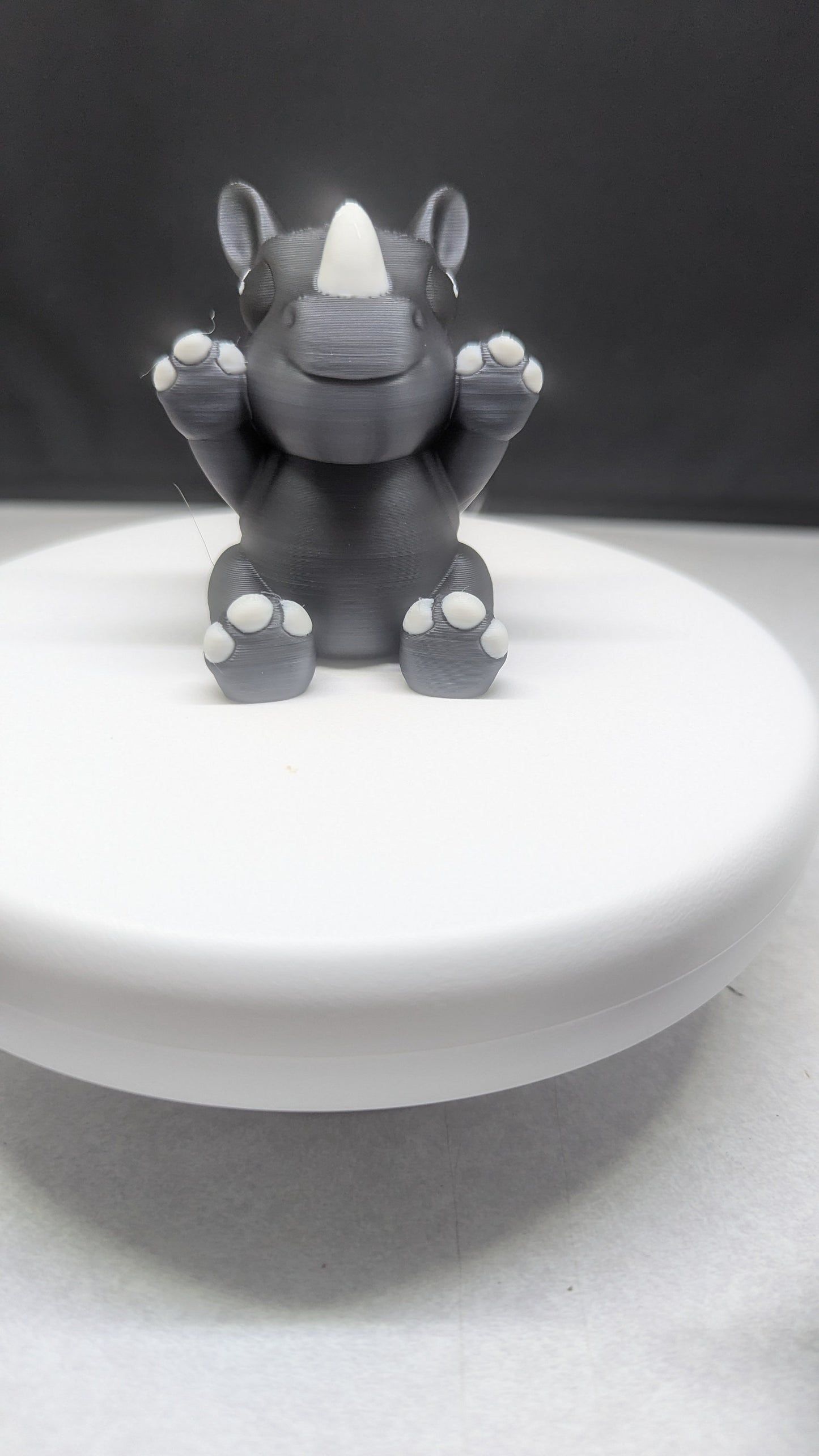Adorable Rhino, 3-D Printed, Ready To Give You a Hug.  Mothers day Gift!