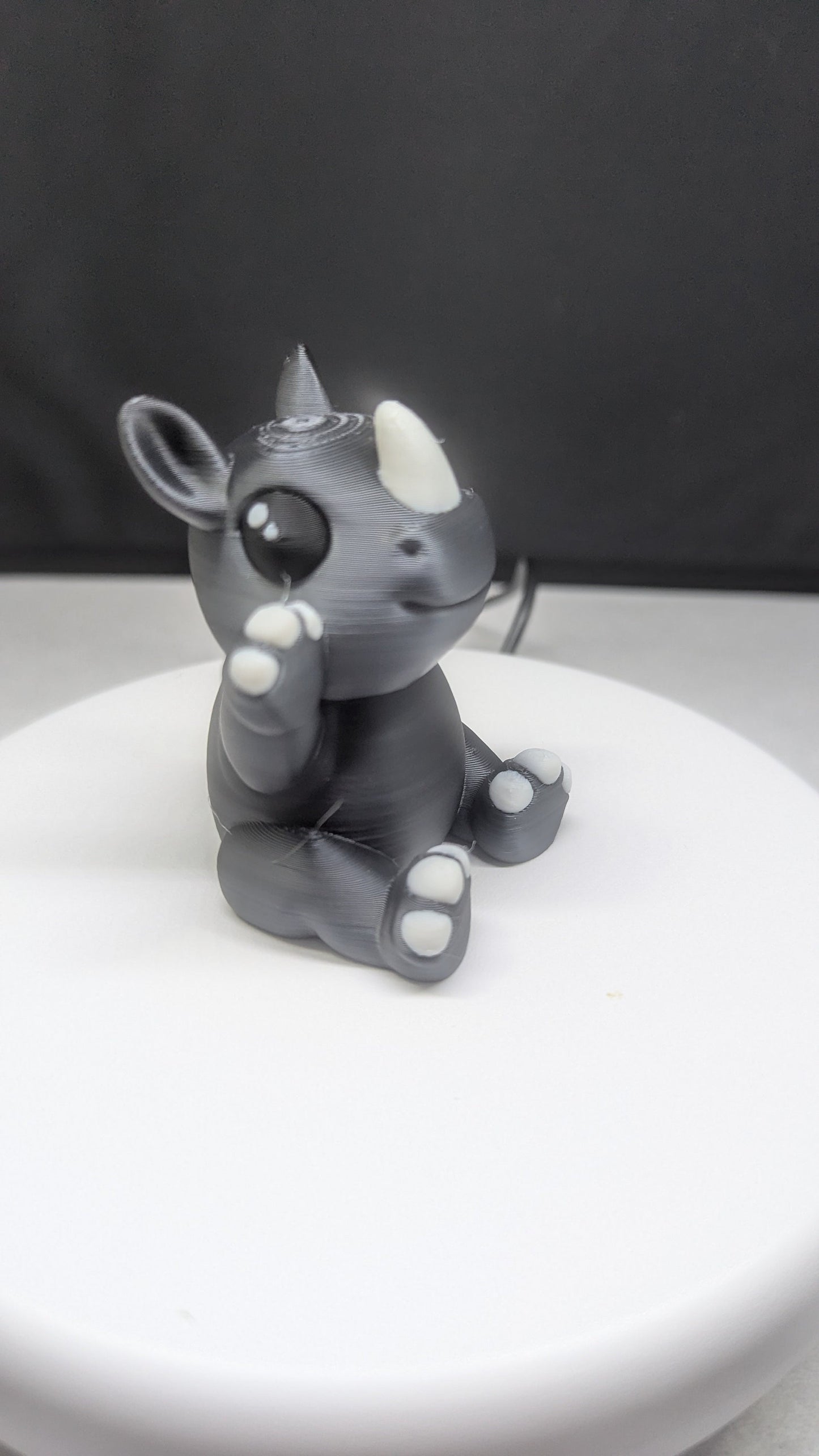 Adorable Rhino, 3-D Printed, Ready To Give You a Hug.  Mothers day Gift!